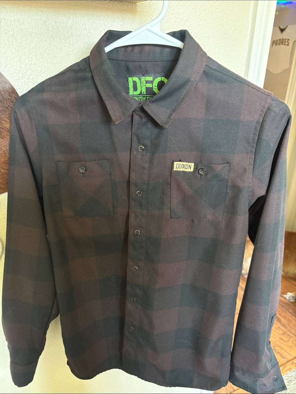 YL DIXXON Black and Brown Plaid Long-Sleeve Button-Up Shirt